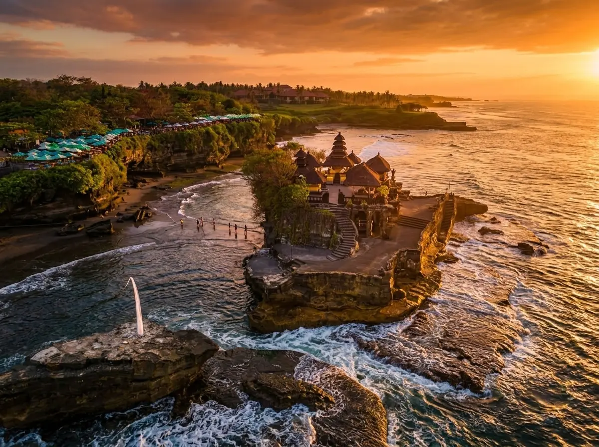 Tanah Lot sea temple sunset Bali